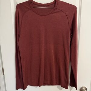 Lululemon Men’s Heathered Burgundy Metal Vent Tech Long Sleeve Shirt Size Med